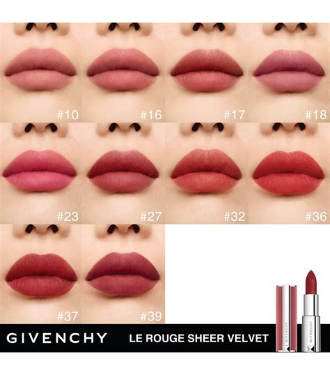 givenchy le rouge sheer velvet n27|Givenchy le rouge lipstick swatches.